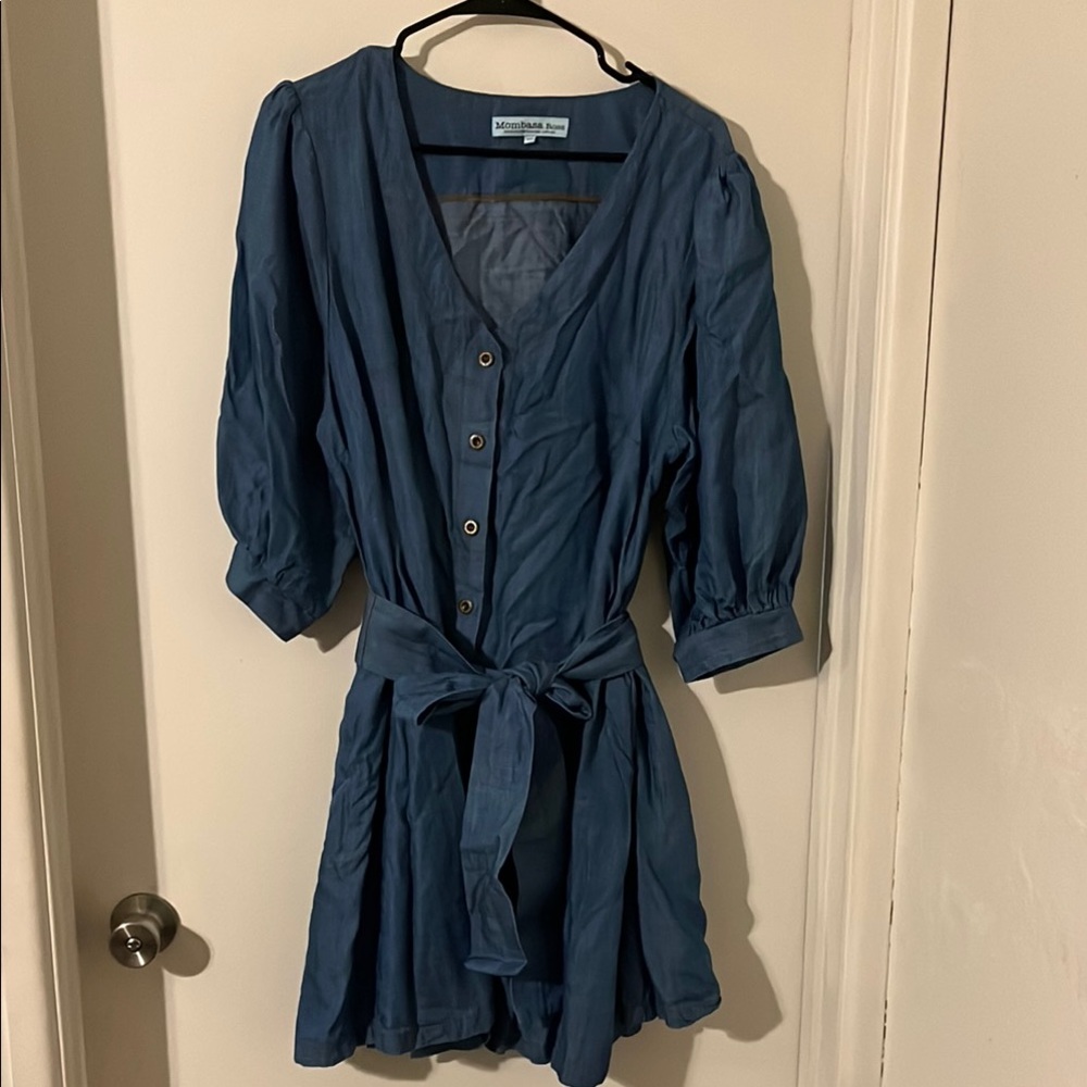 Mombasa Rose Blue Button-Down Dress